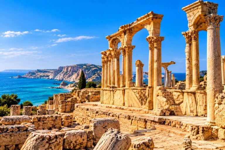 Ancient ruins by the sea in Cyprus