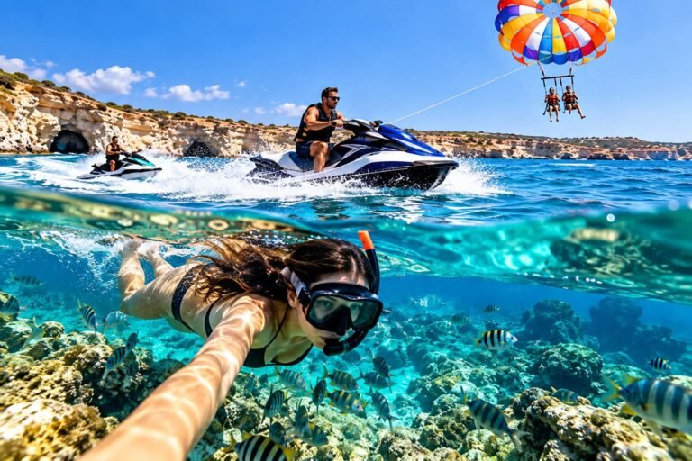 Jet ski, parasailing and snorkeling in Cyprus